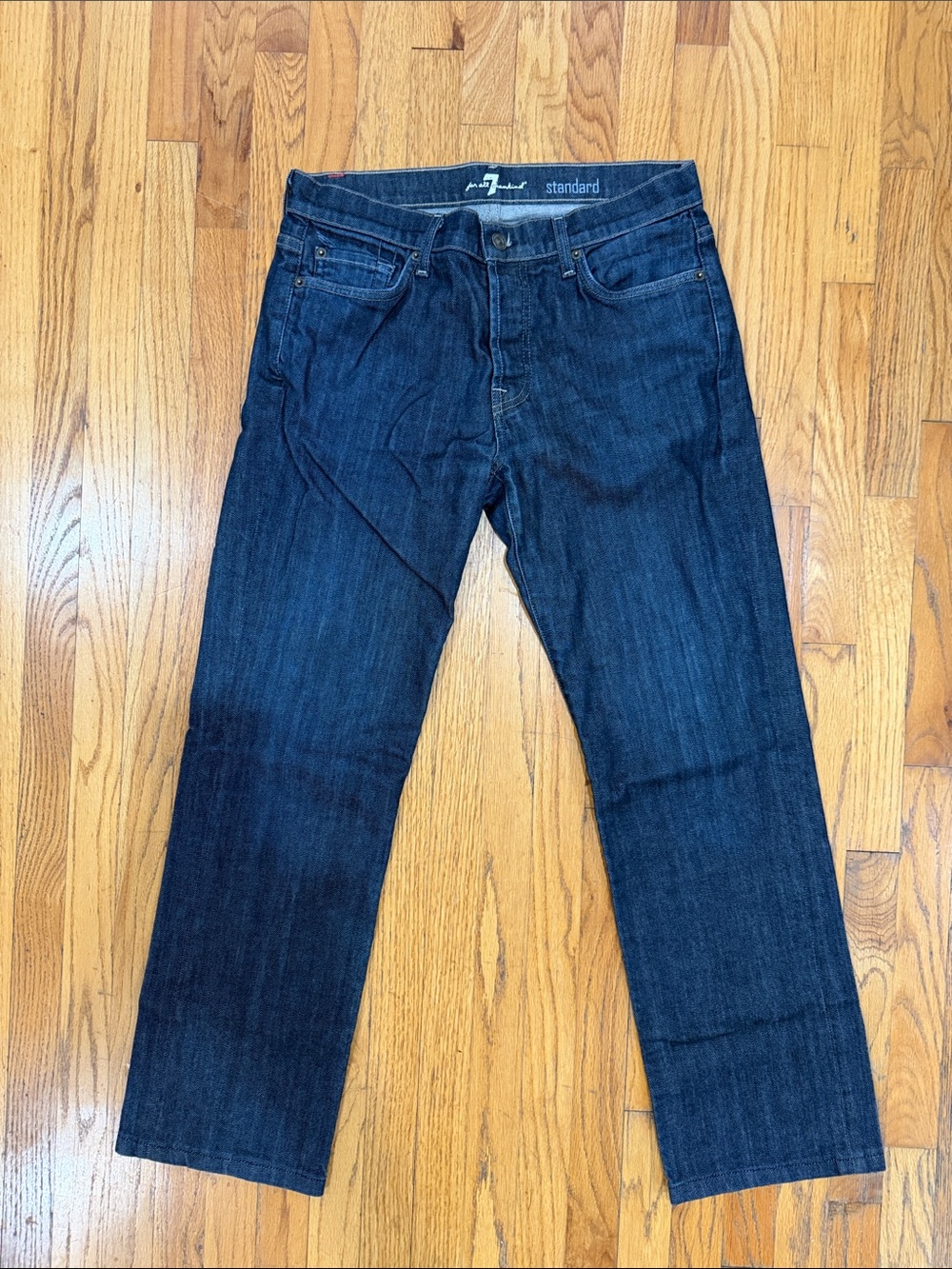 7 For All Mankind Men's Straight Jeans in Dark Indigo 32/29